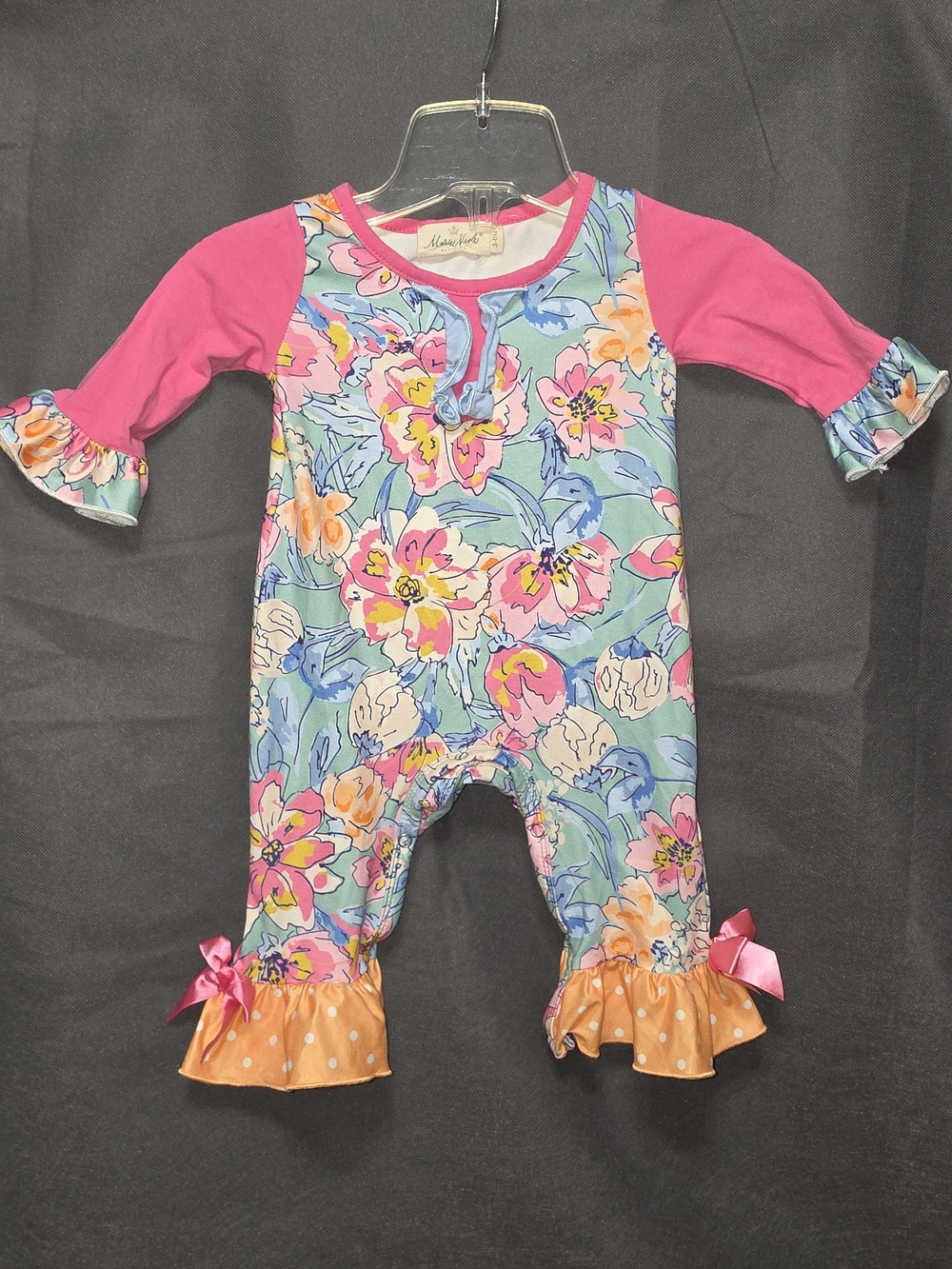 Maya Rose Pink Floral Baby One-Piece Romper